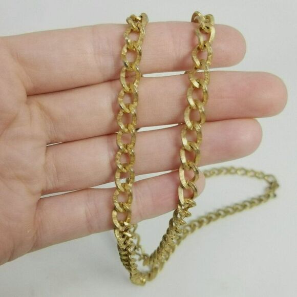Vintage Sarah Coventry Long Gold Tone Chain Necklace, 26 Inches Long, Estate - Picture 2 of 10